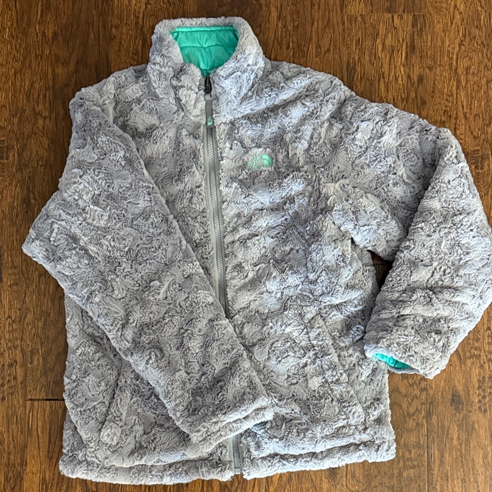 The North Face Kids' Teal Puffer Jacket (Reversible)